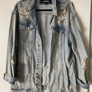 Express ripped jean jacket